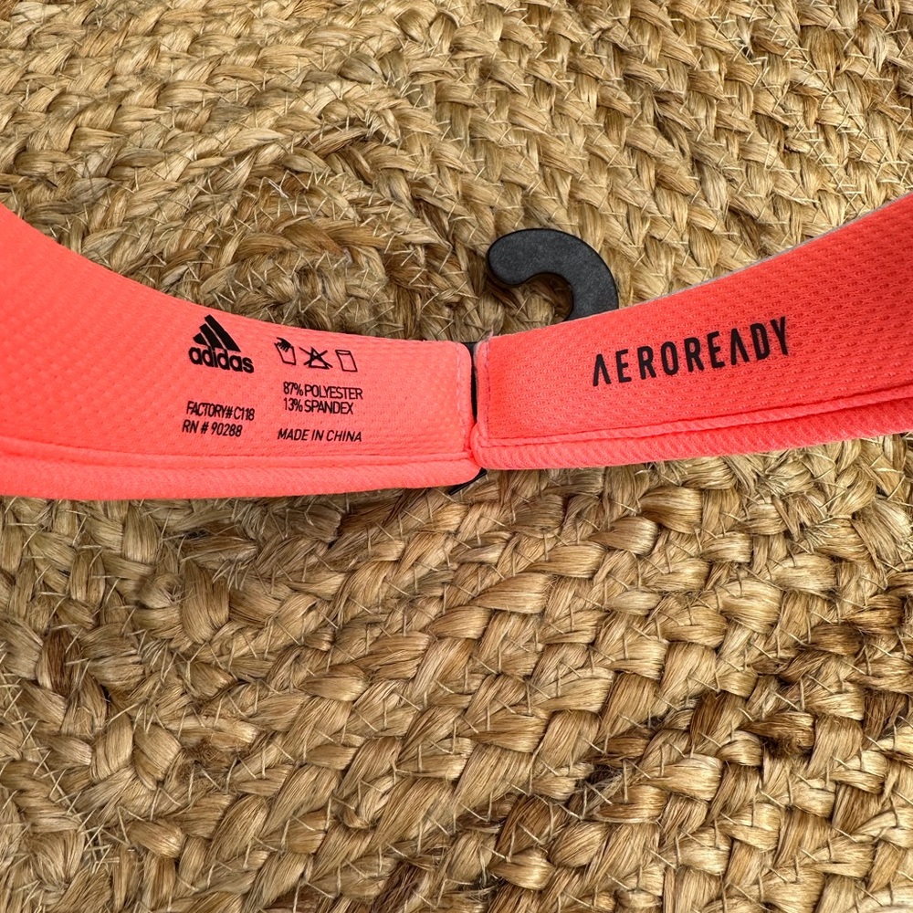 NWT Adidas Womens Adjustable Match Acid Red Gray Visor Hat - Picture 3 of 4